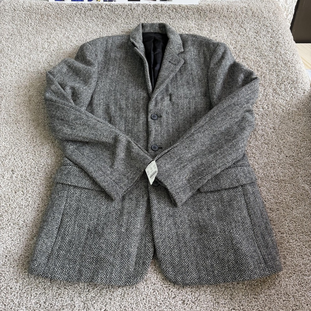 J.Crew Blazer Mens 40R Gray Herringbone Wool Alpaca Tweed Sport Coat Jacket